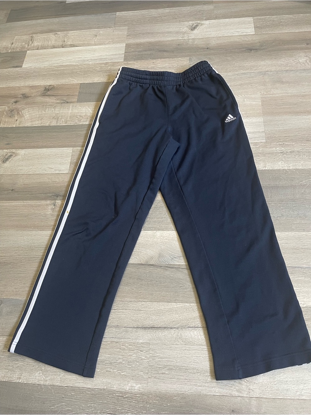 adidas Navy Kids Joggers with White Side Stripes